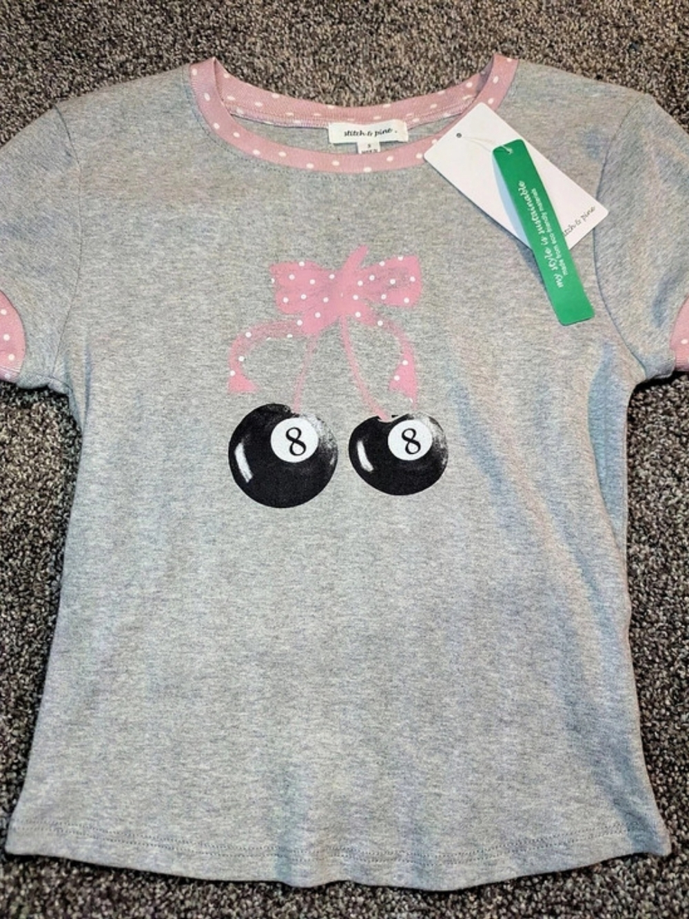 Pink Bow Cherry 8-Ball Graphic